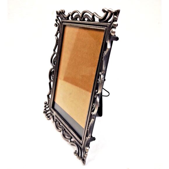 VTG Silver Tone Metal Scroll Art Deco Picture Photo Frame 3.5” X 5” Tabletop - Picture 8 of 8